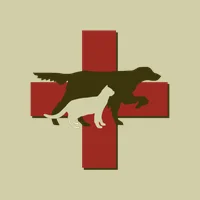 The Highland Park Animal Hospital cross, dog and cat mark